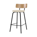 chaise de bar alize en tissu boucle beige 64 cm lot de 2