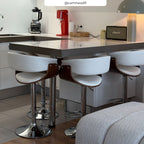 chaise de bar basile blanche et bois reglable