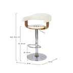 chaise de bar blanche harold avec accoudoirs 62 84 cm
