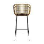 chaise de bar chiloe en rotin naturel et pieds en metal 71 cm