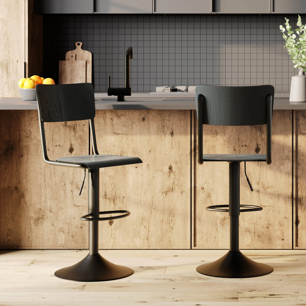 Lot De 2 Tabourets De Bar Clem - Noir
