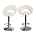 chaise de bar cloclo tissu boucle creme reglable
