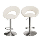 chaise de bar cloclo tissu boucle creme reglable