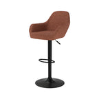 chaise de bar confortable effet laine bouclette rouge brique adam