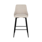 chaise de bar confortable en tissu beige pieds metal pipo