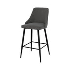 chaise de bar confortable pipo en tissu gris fonce et pieds metal