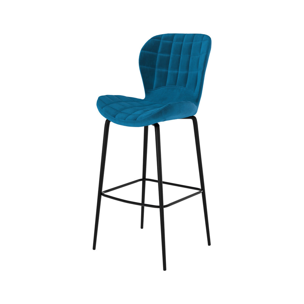 chaise de bar de75 cm en velourd mazzia