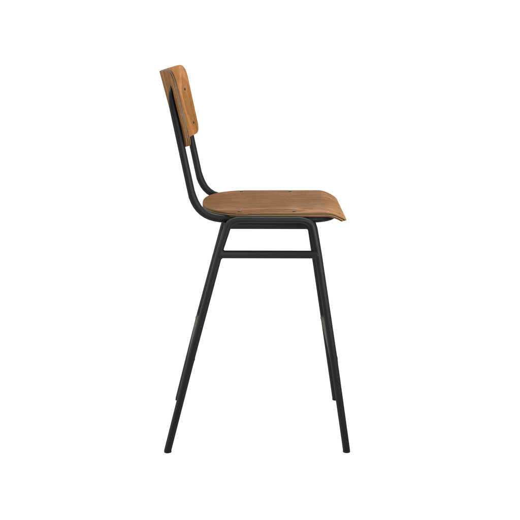 chaise de bar ecolier mi hauteur bois fonce 65 cm clem_1