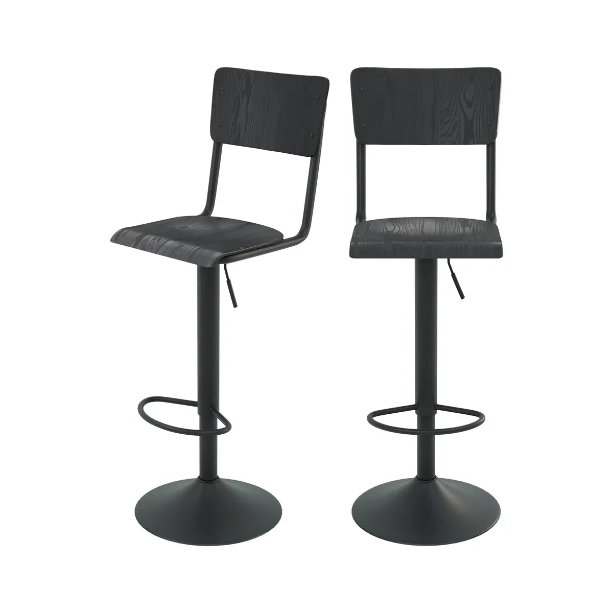 Lot De 2 Tabourets De Bar Clem - Noir