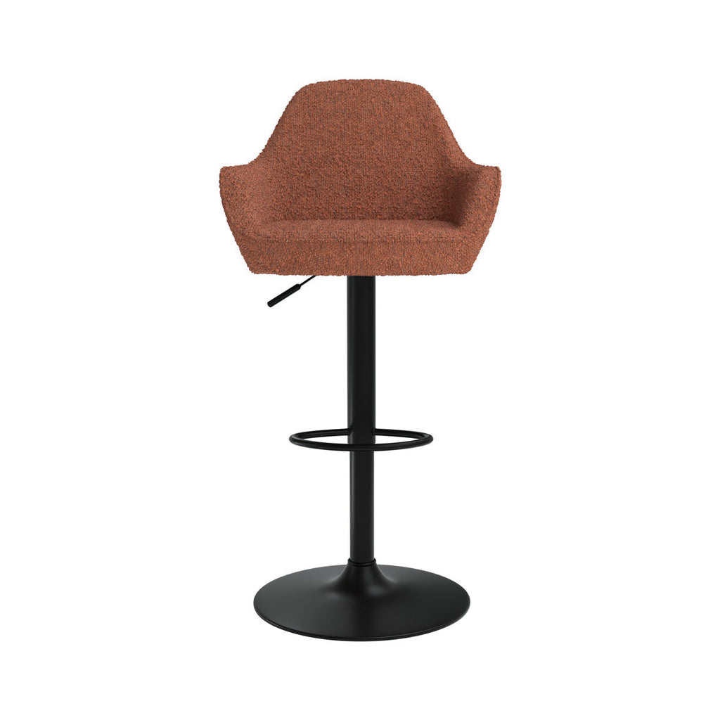 chaise de bar effet laine bouclette rouge brique adam