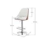 chaise de bar en bois et blanc georges reglable pivotante