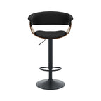 chaise de bar en cuir synthetique noir basile