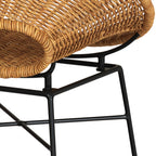 chaise de bar en rotin tresse et pieds en metal lot de 2 rava