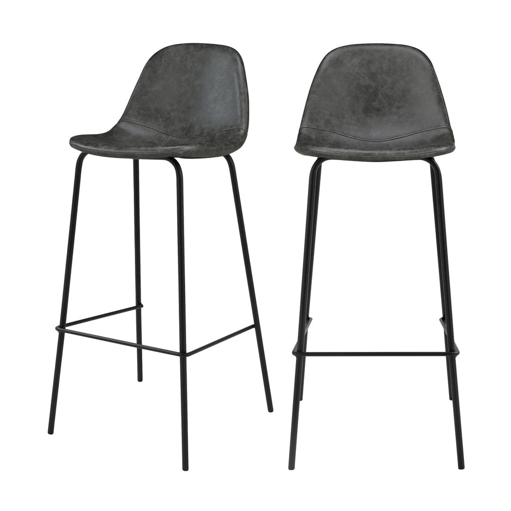 chaise de bar en simili cuir noir henrik