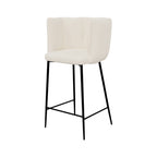 chaise de bar en tissu boucle beige 65 cm lot de 2 rosy