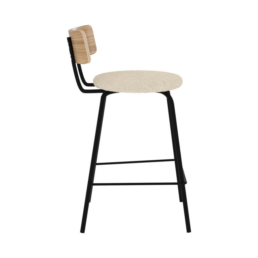 chaise de bar en tissu boucle beige lot de 2 alize