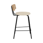chaise de bar en tissu boucle beige lot de 2 alize