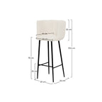 chaise de bar en tissu boucle beige rosy