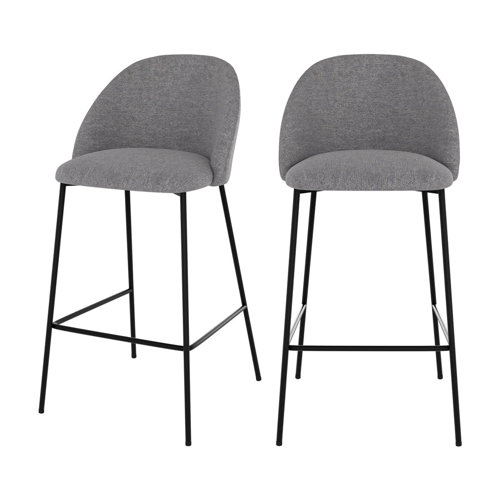 chaise de bar en tissu gris clair chine karl