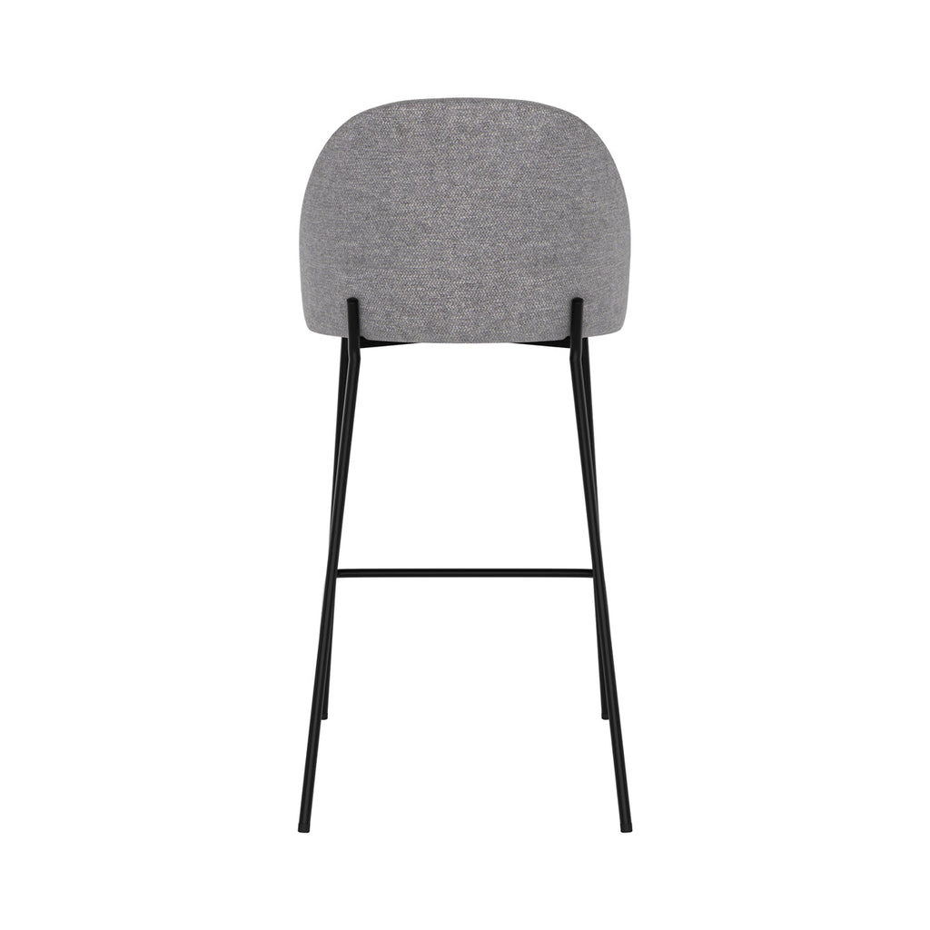 chaise de bar en tissu pieds metal noir karl