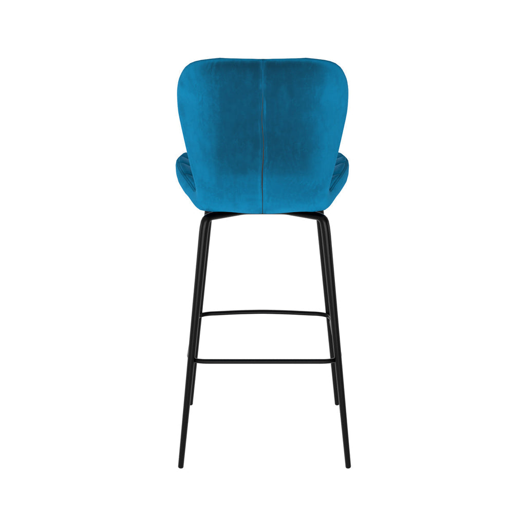 chaise de bar en velourd bleu mazzia