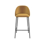 chaise de bar en velours jaune karl 66cm lot de 2