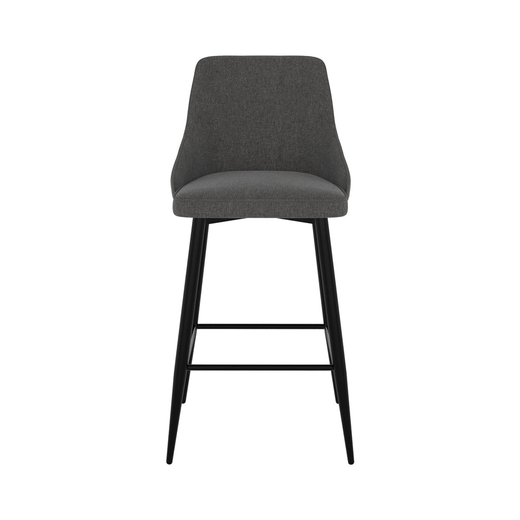 chaise de bar gris fonce en tissu pipo pour ilot