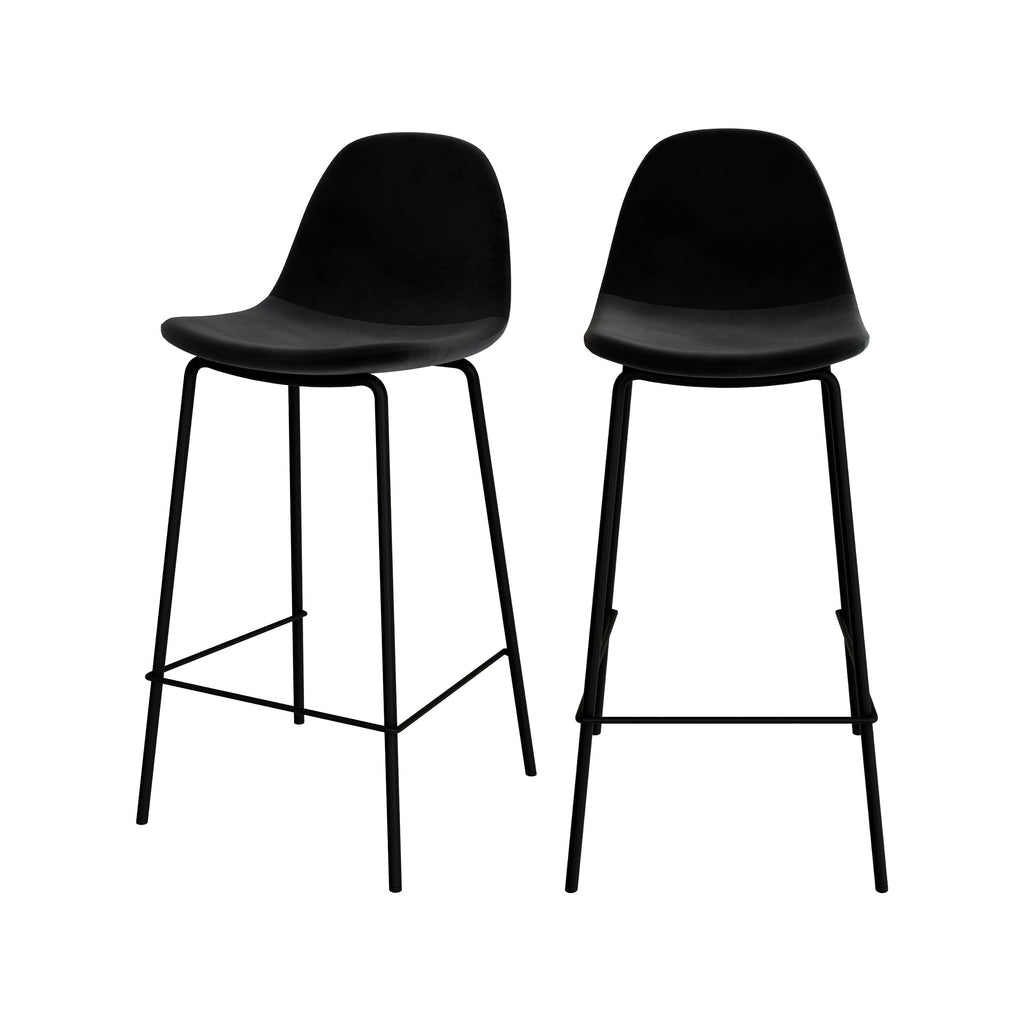 chaise de bar henrik velours noir