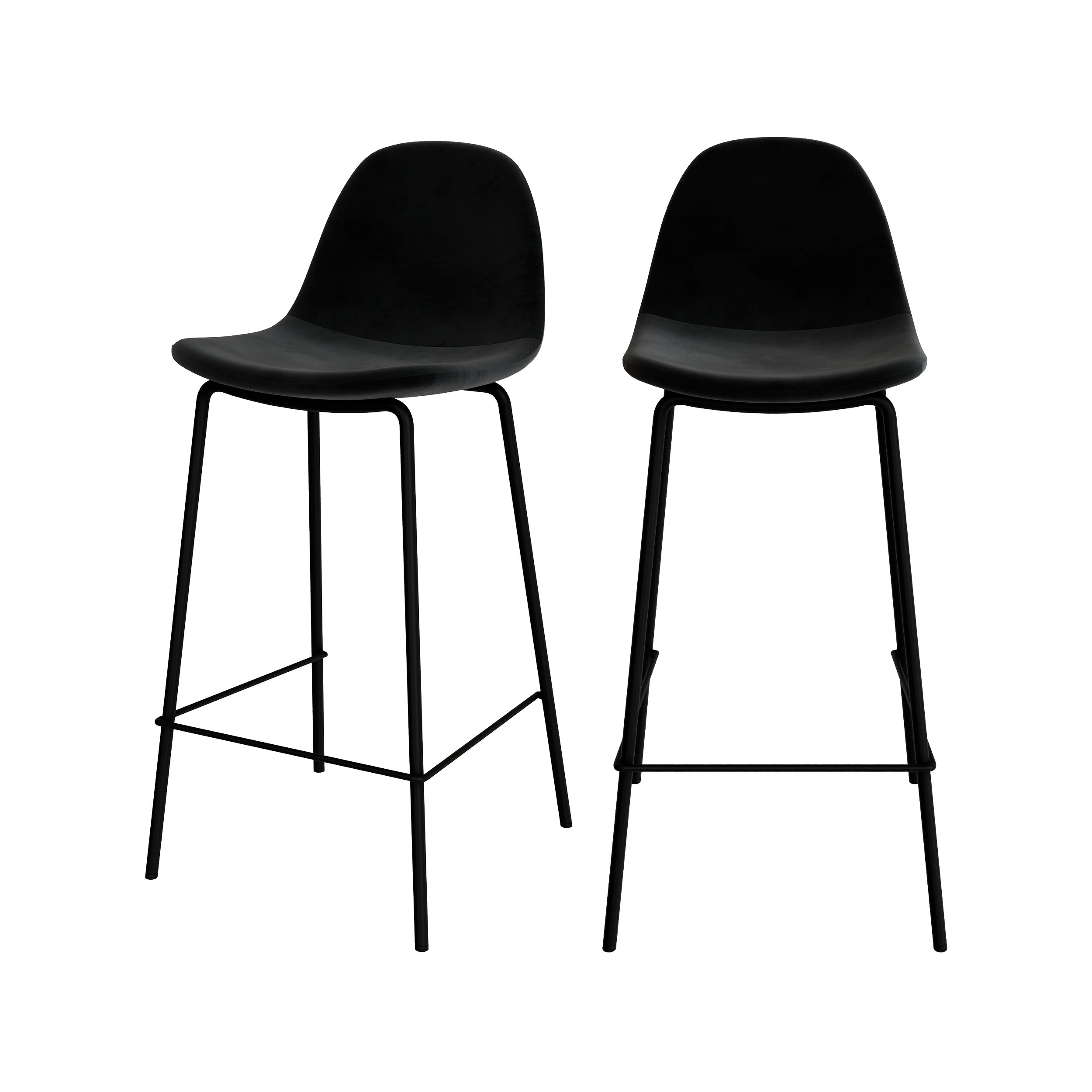 chaise de bar henrik velours noir