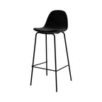 chaise de bar henrik velours pieds metal noir 75cm
                            