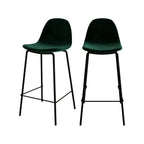 chaise de bar henrik vert fonce pieds metal noir
                            