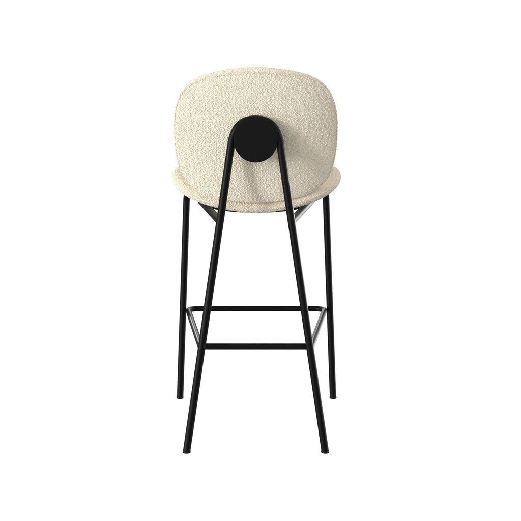 chaise de bar ilot central tissu boucle beige 65