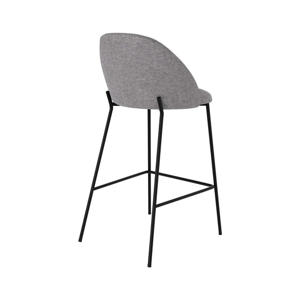 chaise de bar ilot en tissu gris clair karl