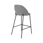 chaise de bar ilot en tissu gris clair karl