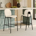 chaise de bar iris tissu boucle blanc dos original 63