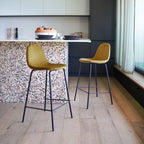chaise de bar jaune velour henrik design