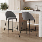 chaise de bar karl tissu gris fonce 66 cm