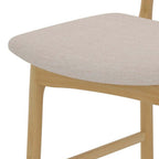 chaise de bar lana mi hauteur tissu beige bois lot de 2