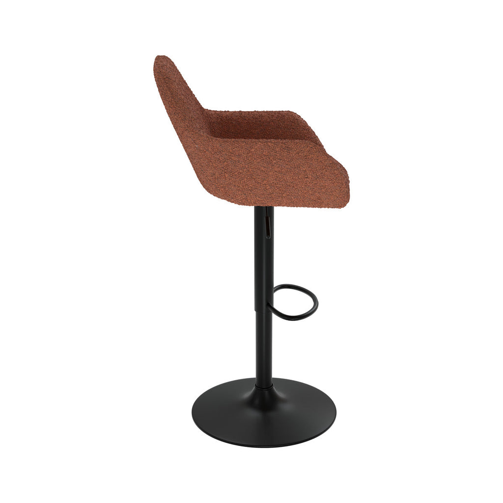 chaise de bar lot de 2 rouge brique effet laine bouclette adam