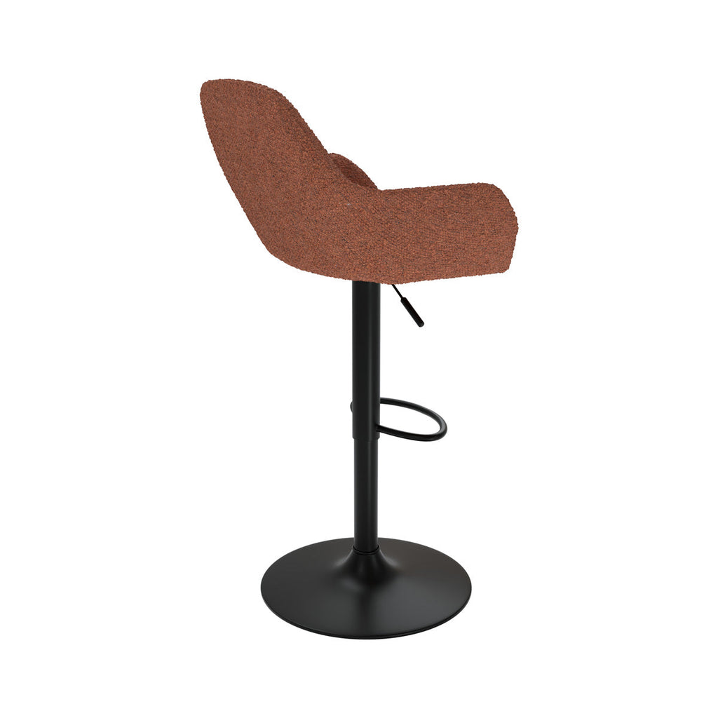 chaise de bar lot de 2 rouge brique pied noir adam