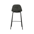 chaise de bar mi hauteur 65 cm vendue a l unite cuir synthetique gris noir henrik