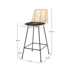 chaise de bar mi hauteur en rotin naturel lot de 2 tamara