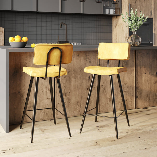 chaise de bar mi hauteur jaune 65 cm texas