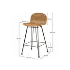 chaise de bar mi hauteur jigani naturelle 63 cm lot de 