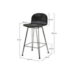 chaise de bar mi hauteur jigani noir 63 cm lot de 2