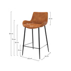 chaise de bar mi hauteur pirata camel 65 cm lot de 2