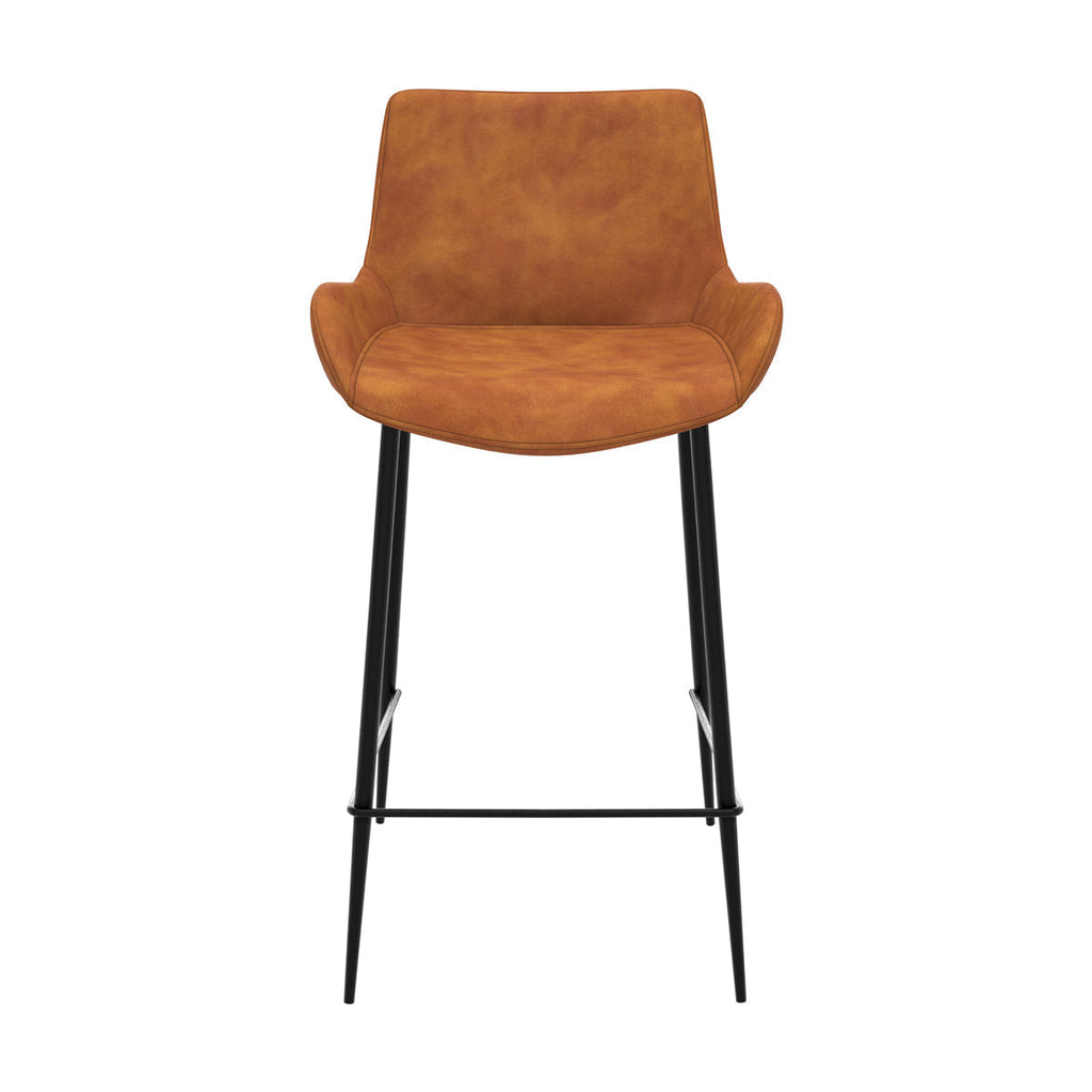 chaise de bar mi hauteur pirata en cuir synthetique camel