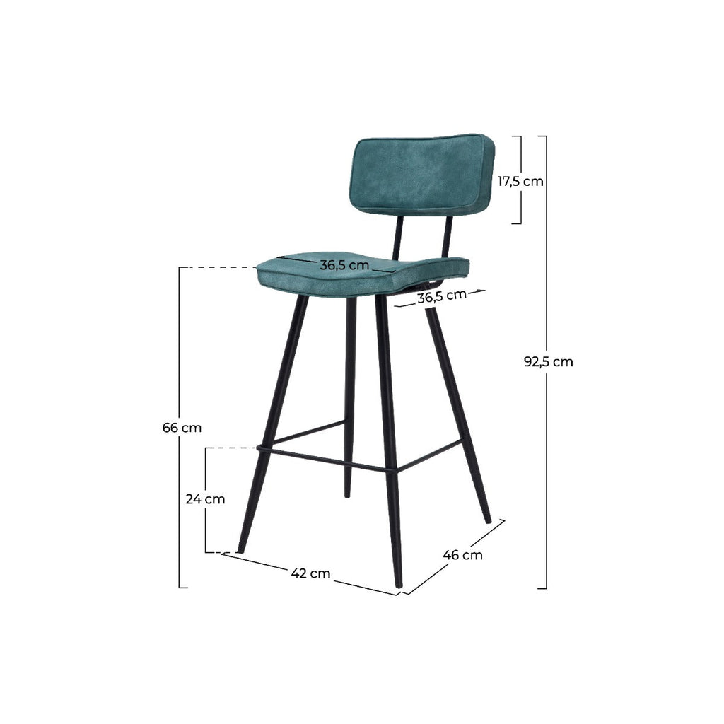 chaise de bar mi hauteur texas bleue 65 cm lot de 2