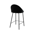 chaise de bar misty mi hauteur velours noir