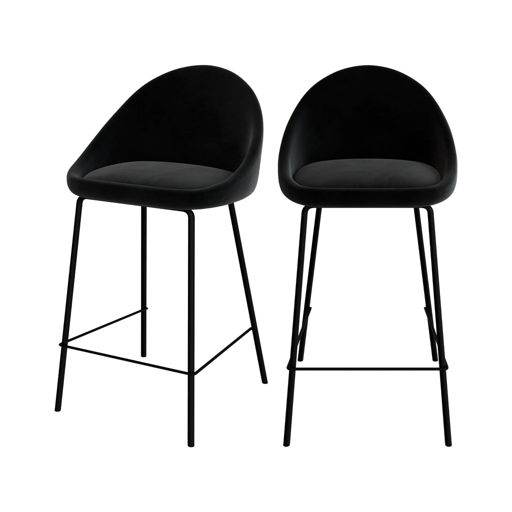chaise de bar misty velours noir
